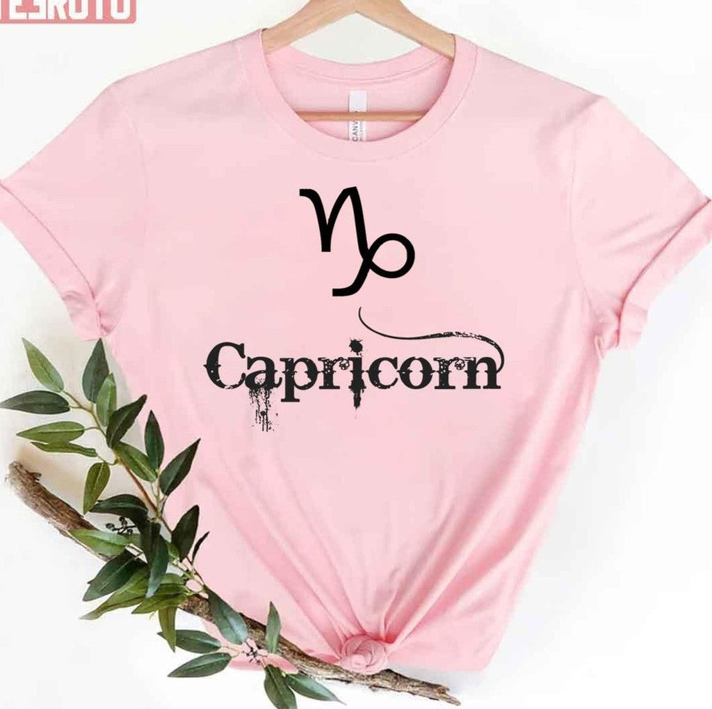 Black Font Capricorn Unisex T-Shirt