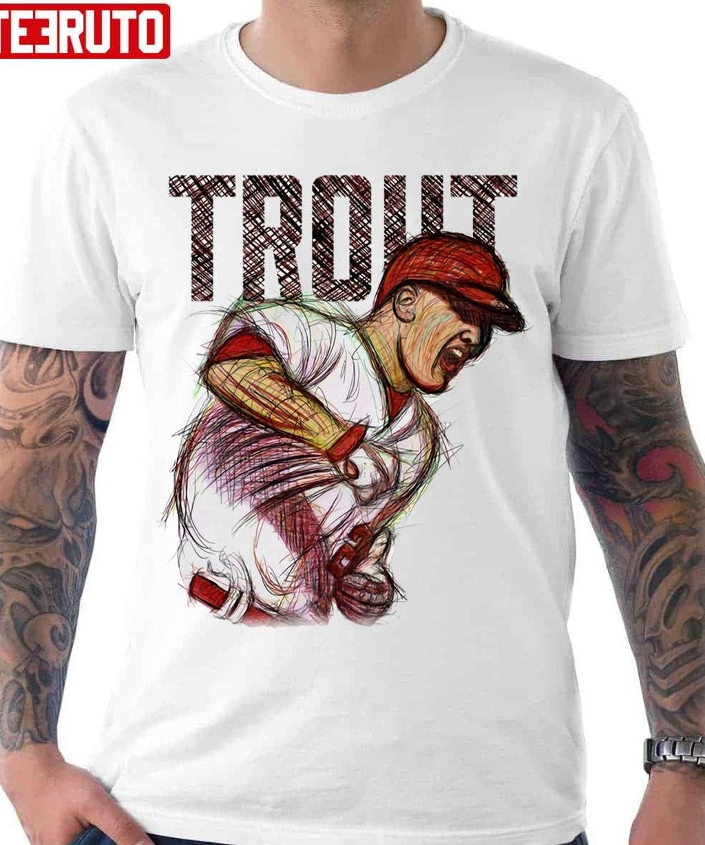 Sketch Art Mike Trout Fist Baseball Unisex Hoodie