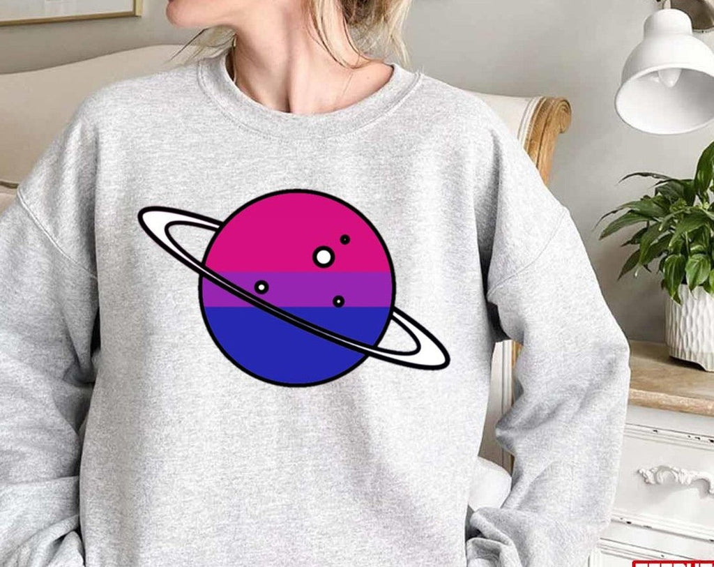 Planet Logo Lgbtq Pride Month Bi Unisex Sweatshirt