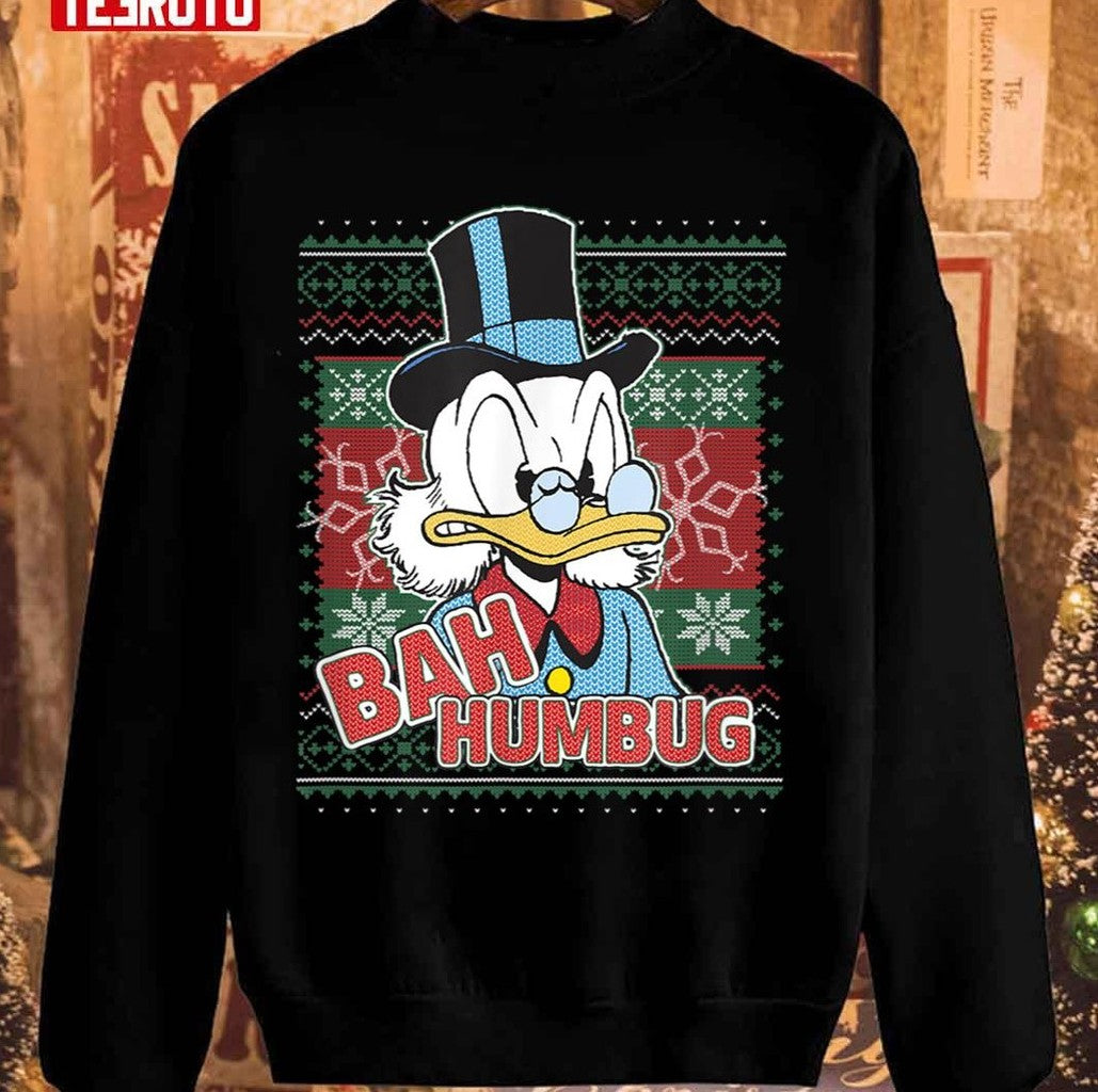 Bah Humbug Christmas Donald Duck Cartoon Funny Unisex Sweatshirt