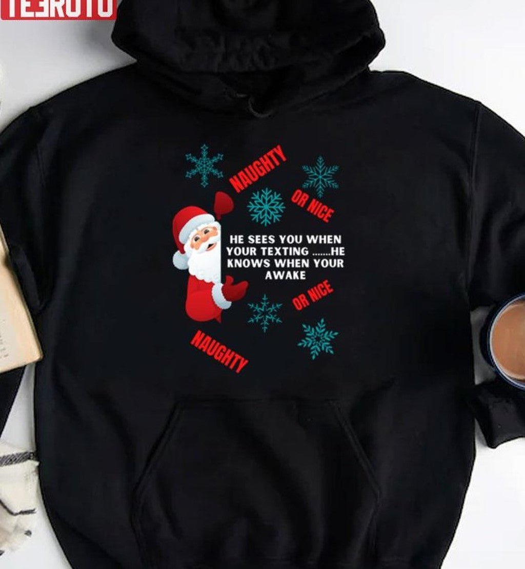 Nice Or Naughty Funny Merry The Nightmare Before C Unisex T-Shirt