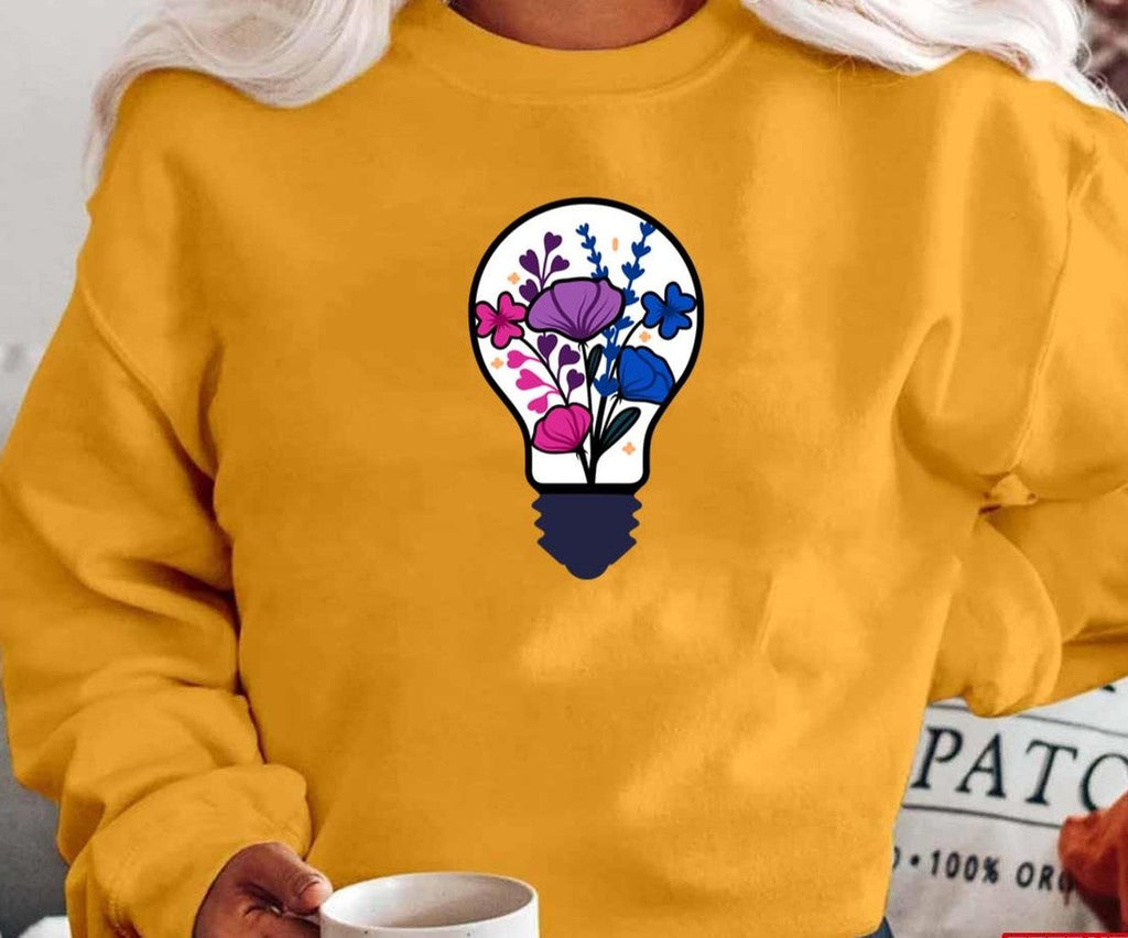 Bisexual Flowers In Lightbulb Lgbtq Pride Month Unisex T-Shirt