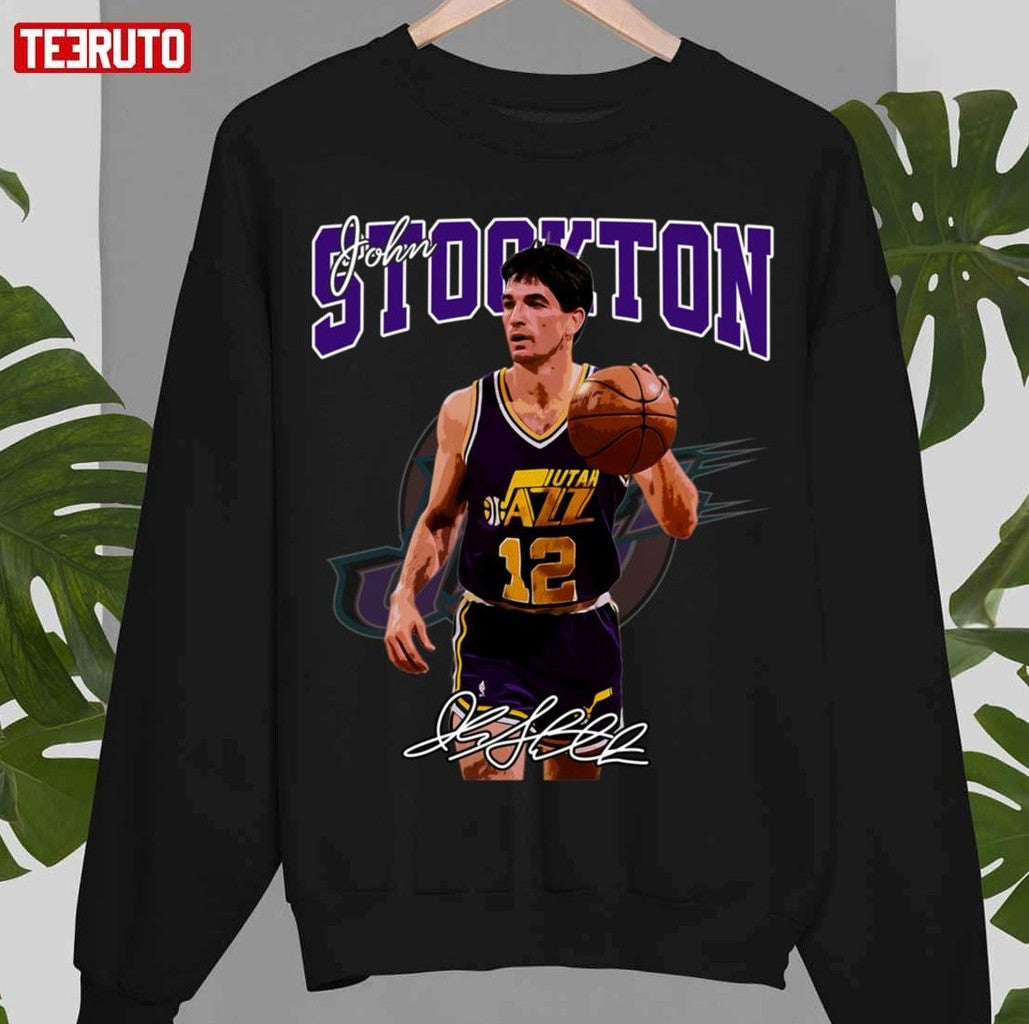 Basketball Signature John Stockton Legend Vintage Retro 80s Unisex T-Shirt