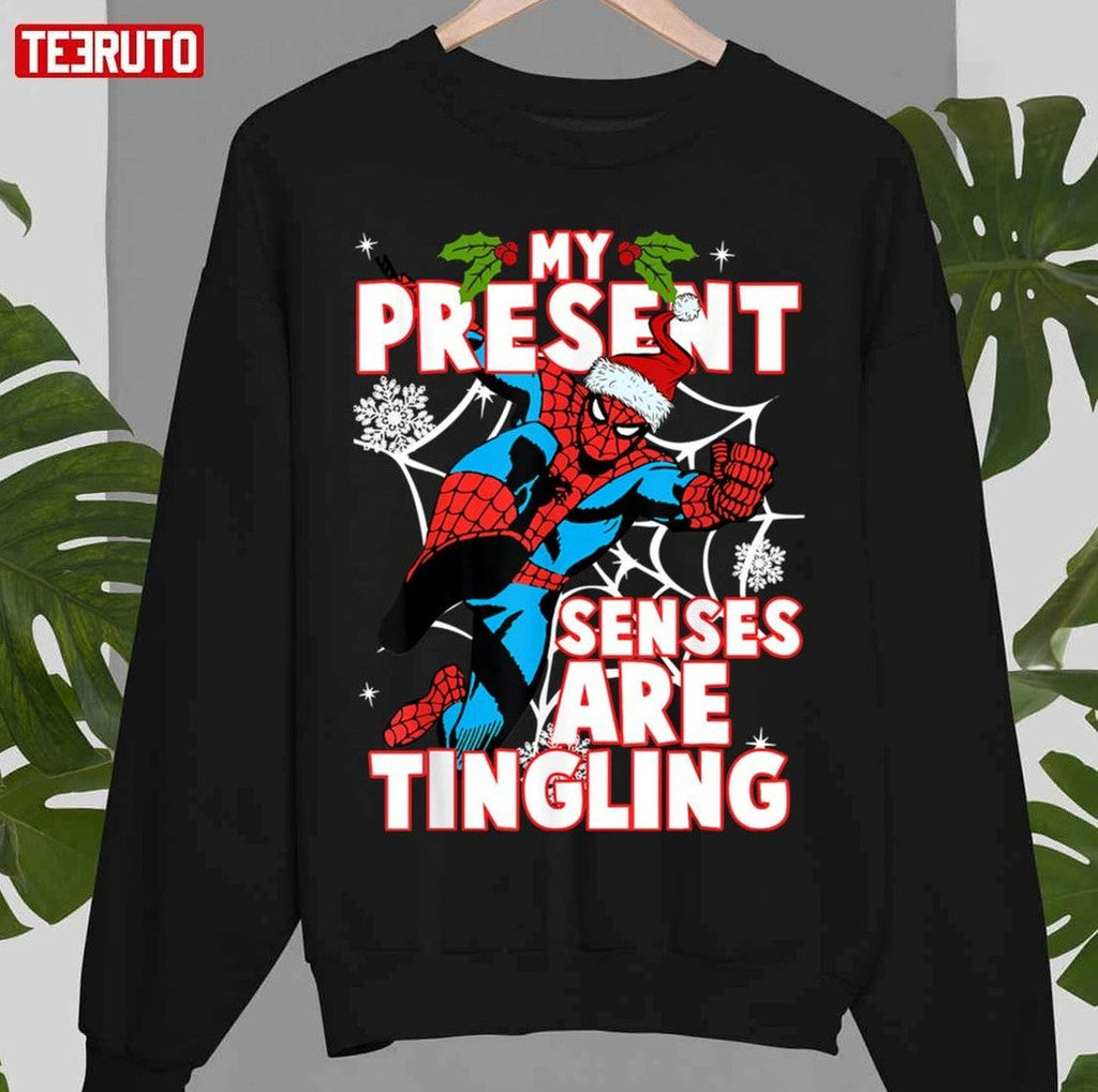 Spider Present Senses Tingling Christmas Unisex T-Shirt