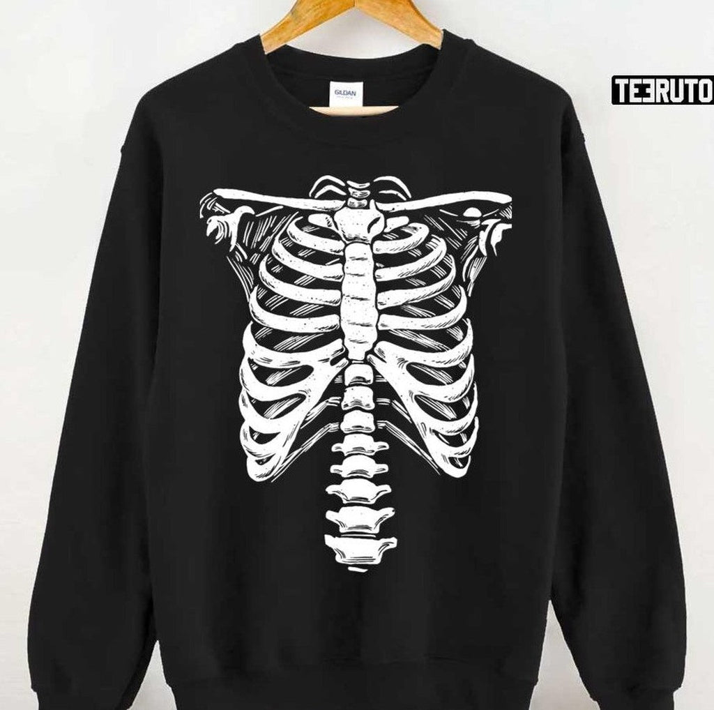 Skeleton Rib Cage Jumbo Print Novelty Halloween Unisex T-Shirt