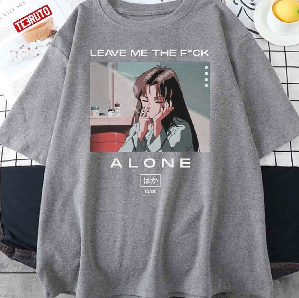 Anime Smoking Leave Me Alone 90s Unisex Sweatshirt
