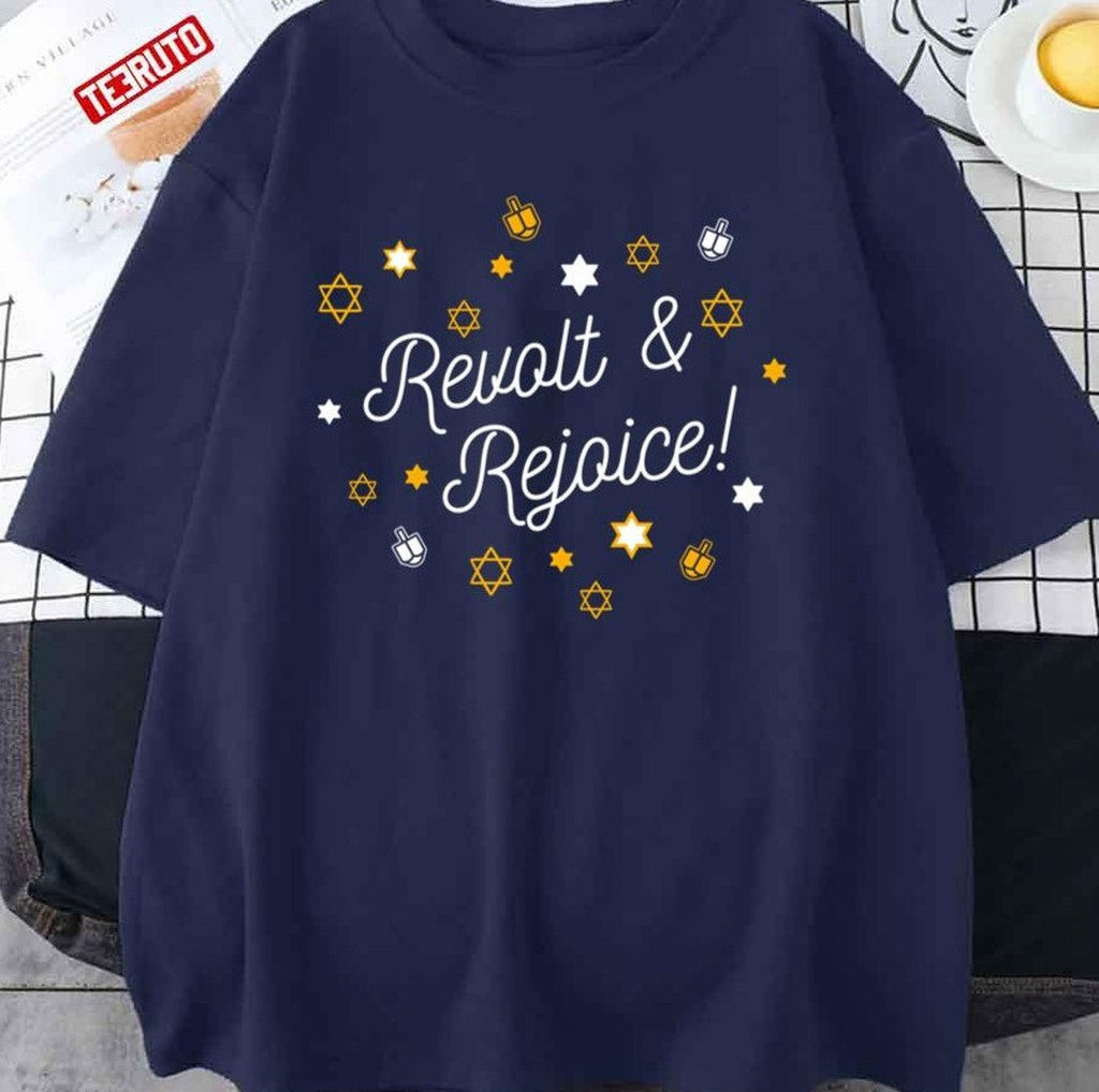 Revolt And Rejoice White Funny Hanukkah Design Unisex Sweatshirt
