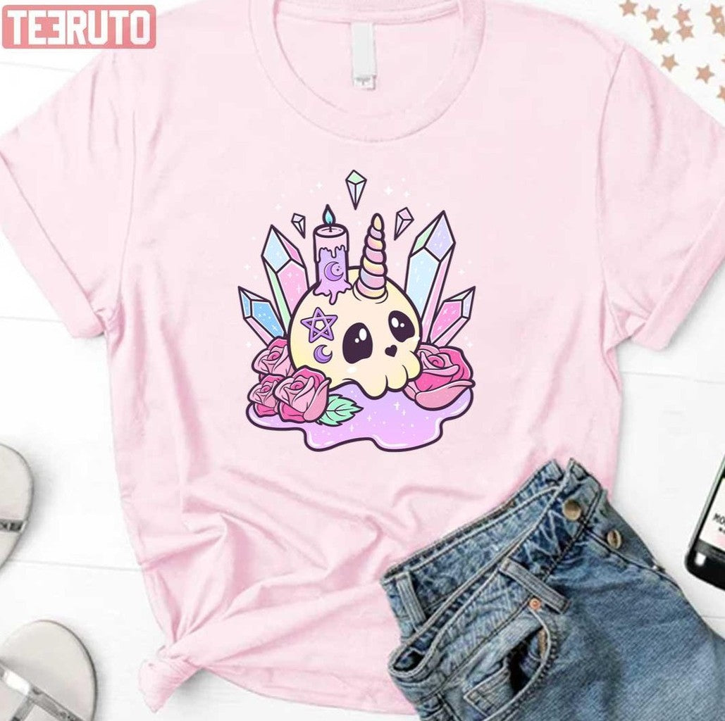 Occult Skull Kawaii Pastel Goth Cute Creepy Unisex Sweatshirt