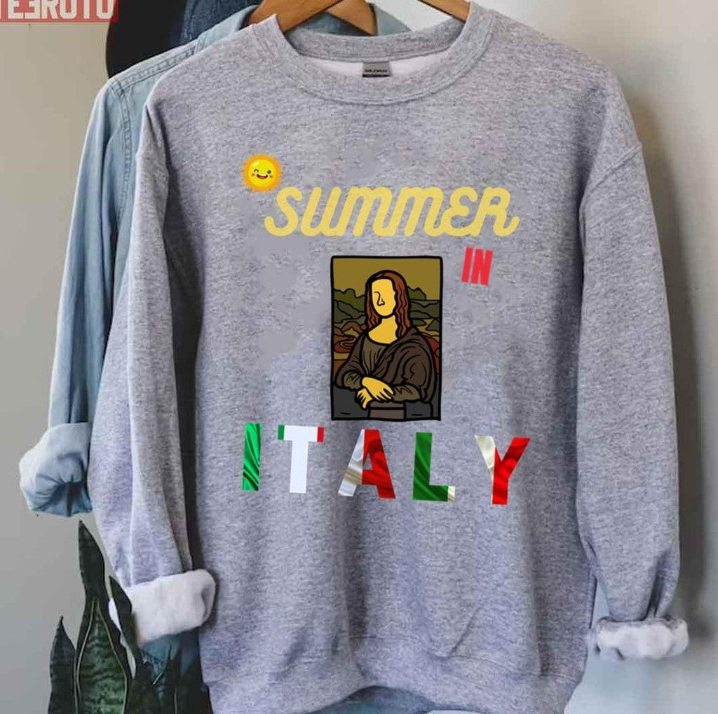 Summer In Italy Mona Lisa Painting Design Unisex T-Shirt