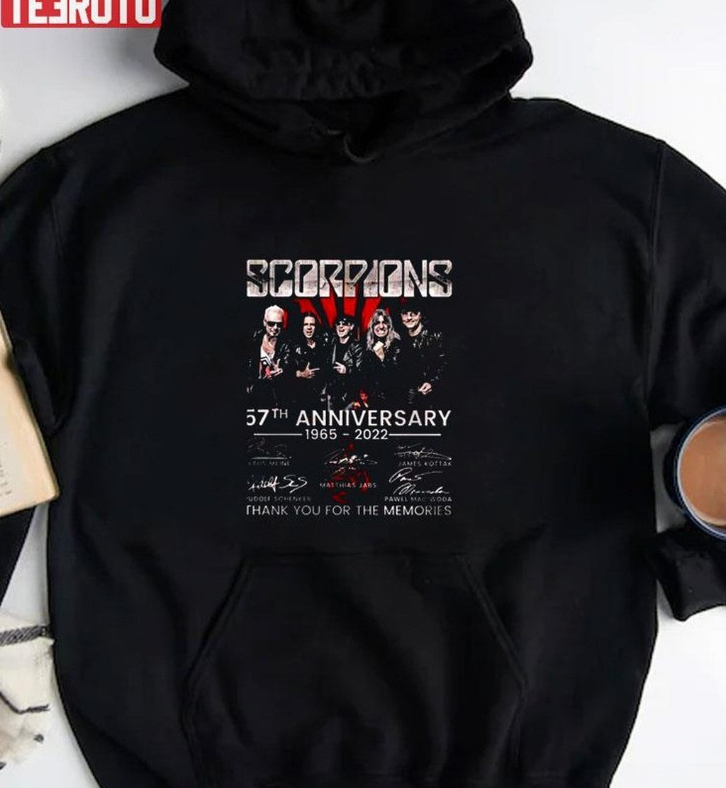 Scorpions 57th Anniversary 1965 2022 Signatures Thank You For The Memories Unisex T-Shirt