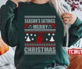 Season's Eatings Merry Christmas Zombie Funny Unisex Sweatshirt