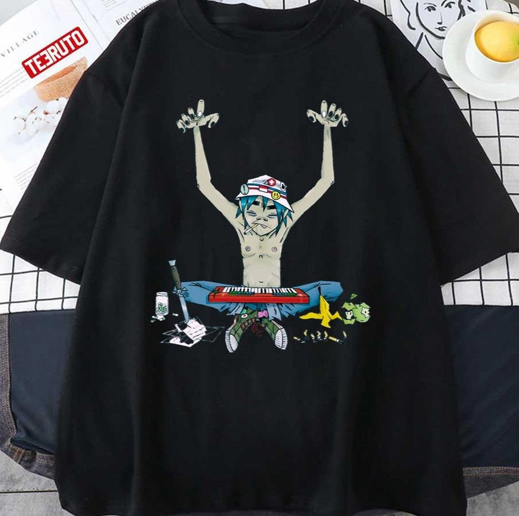 2D Playing Instruments Gorillaz Unisex T-Shirt
