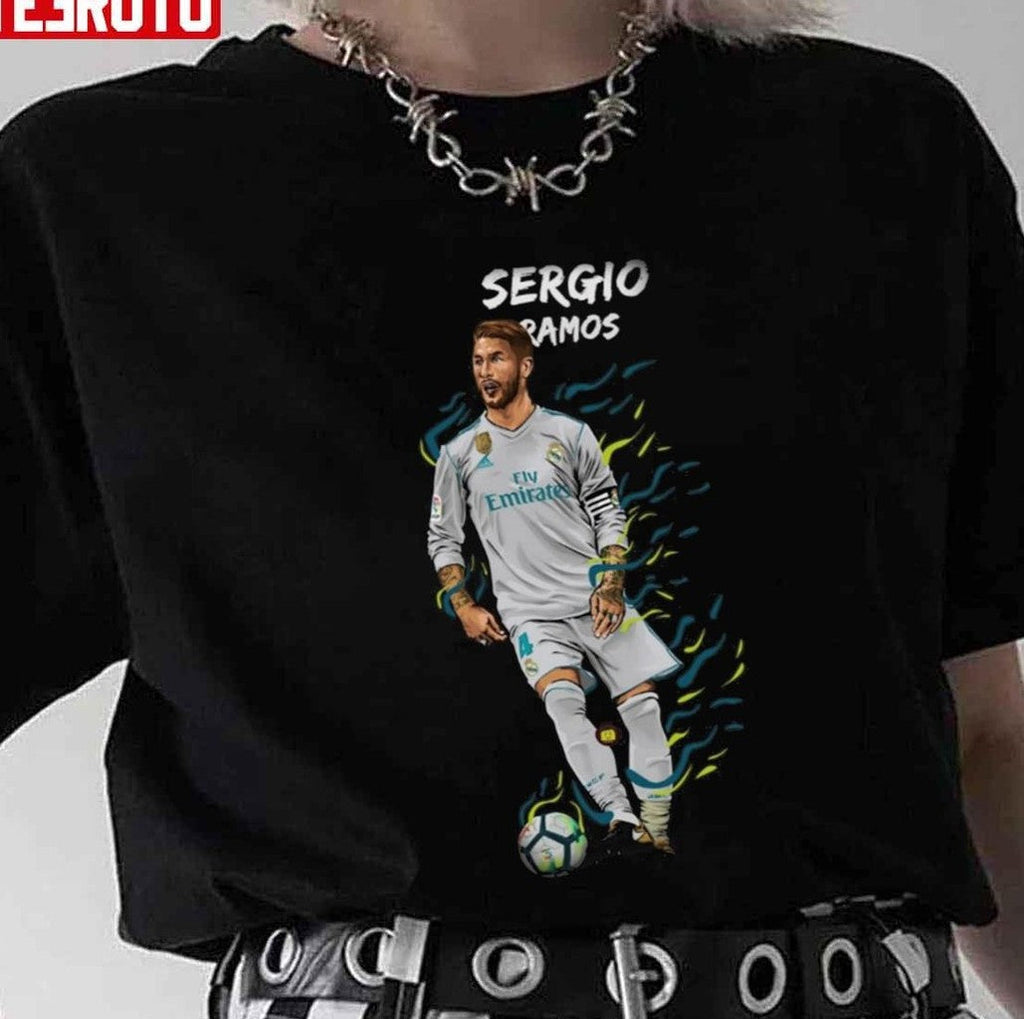 Soccer Player Sergio Ramos Illustration Unisex T-Shirt