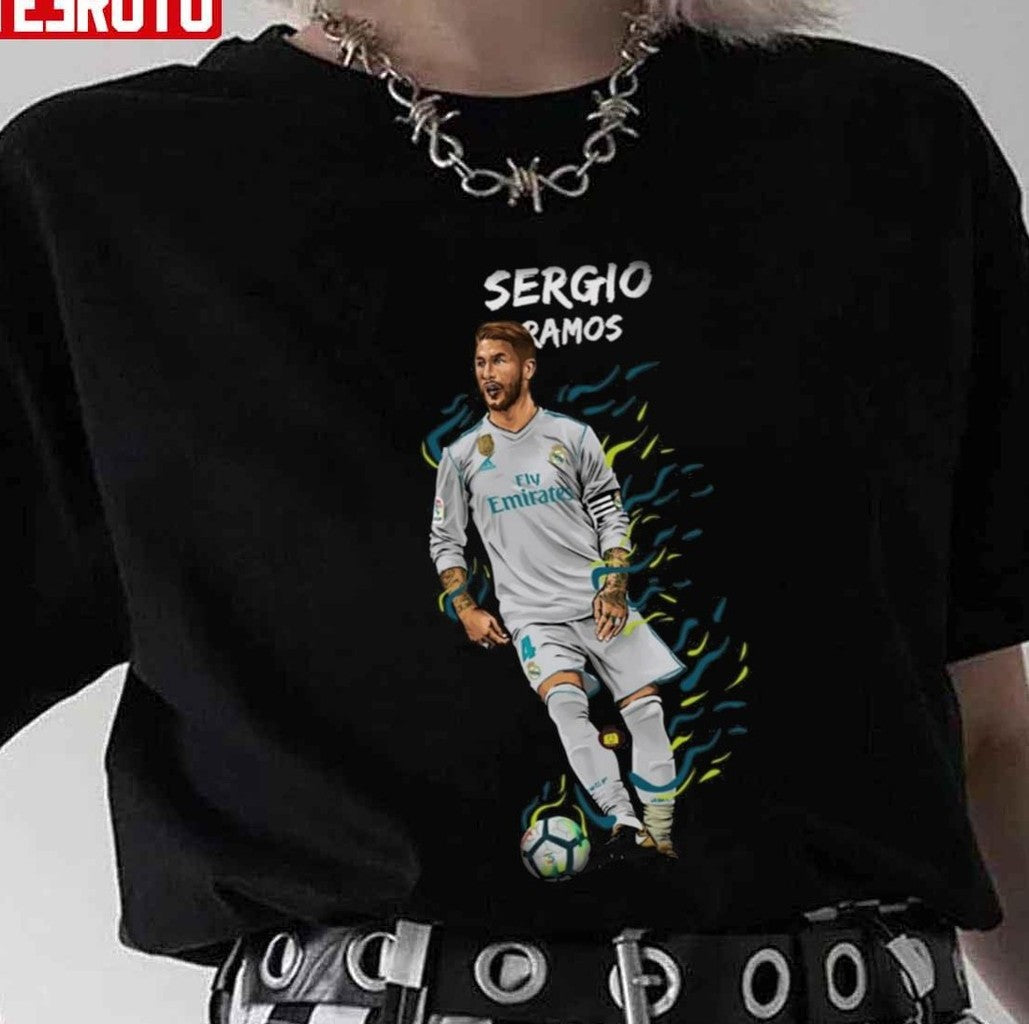 Soccer Player Sergio Ramos Illustration Unisex T-Shirt