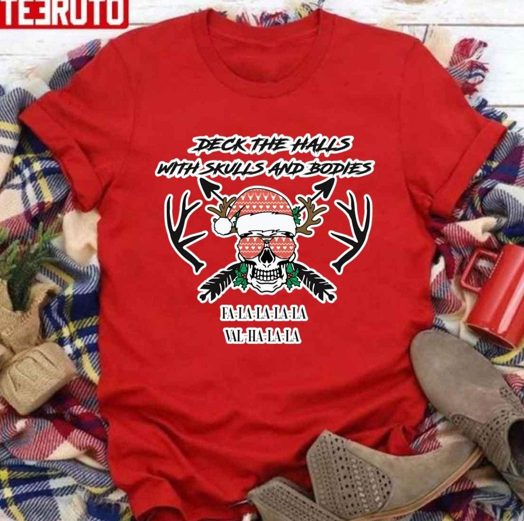 The Christmas Skull Deck The Halls With Skulls And Bodies Unisex Sweatshirt
