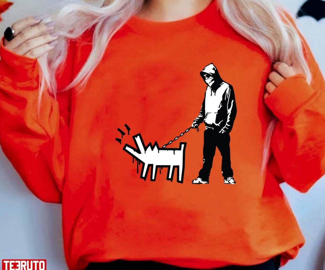 Banksy Thug With A Barking Dog! Unisex T-Shirt