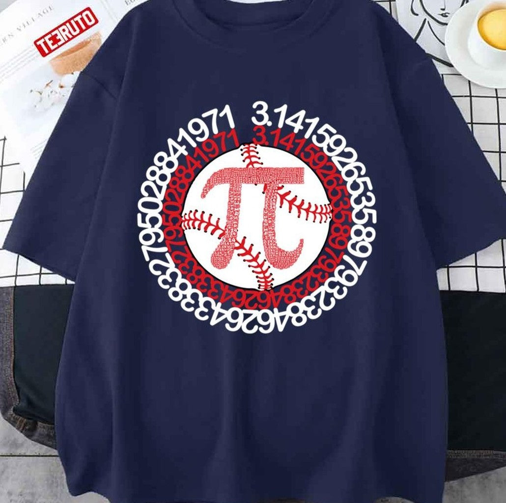 Baseball Pi Day Funny Gift Math 2022 Equation Math Teacher Student Geek Gifts Unisex T-shirt