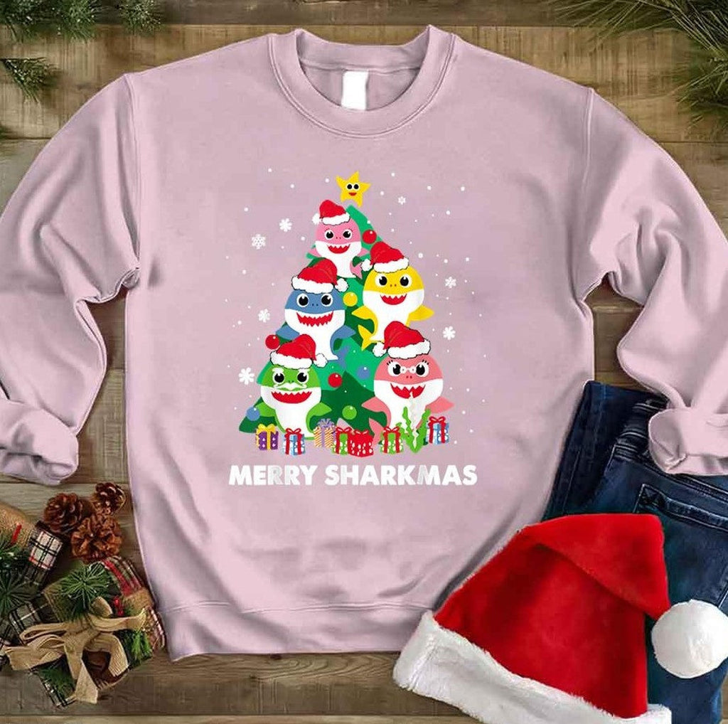 Baby Shark Merry Sharkmas Christmas Tree Unisex Sweatshirt