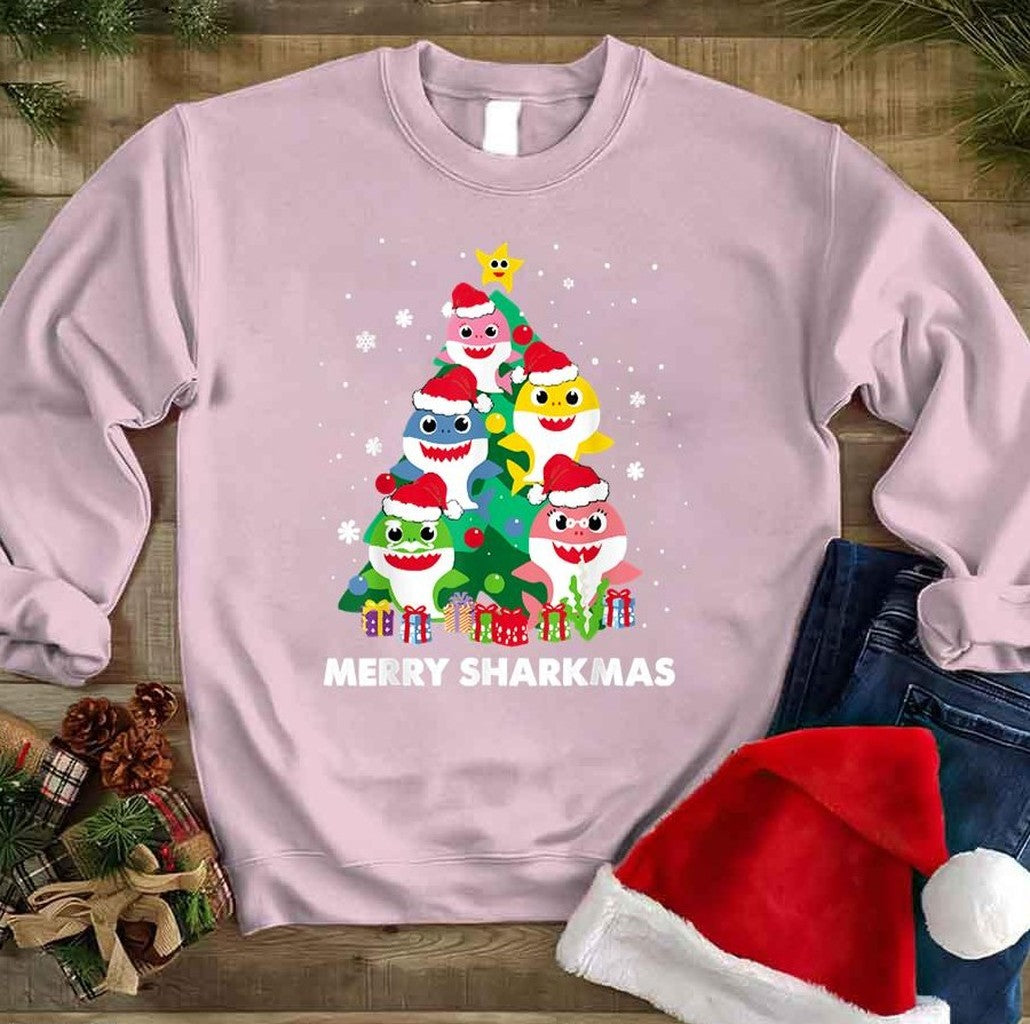 Baby Shark Merry Sharkmas Christmas Tree Unisex Sweatshirt