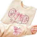 Long Sleeve God Is Good Coquette Pink Bow Sweatshirt, Christian Girl, Bible Verse, Jesus Apparel, Religious Bow Top
