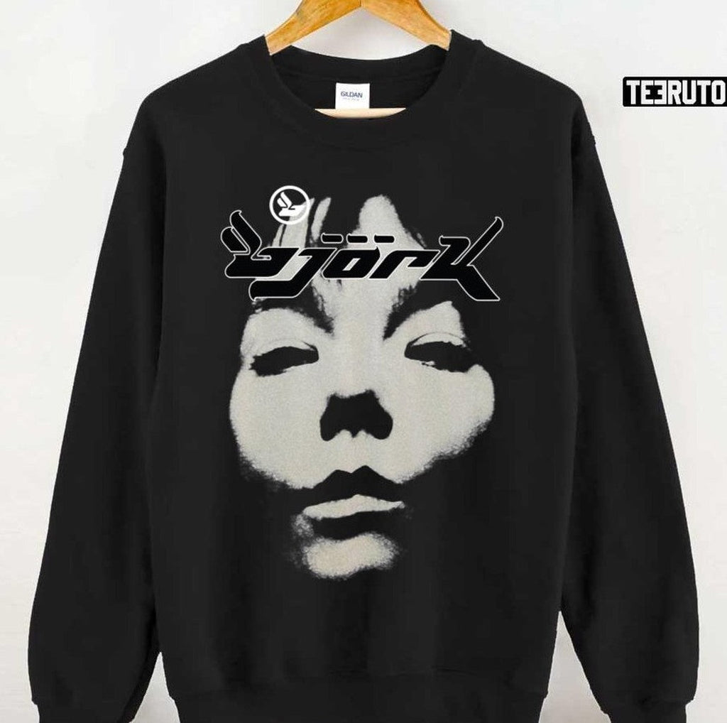 Bjork Homogenic Vintage Face Logo Black White Unisex T-shirt
