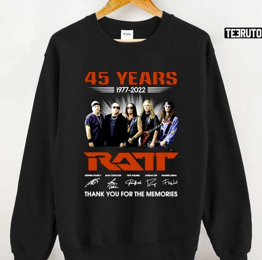 45 Years 19772022 Ratt Signatures Thank You For The Memories Unisex T-Shirt