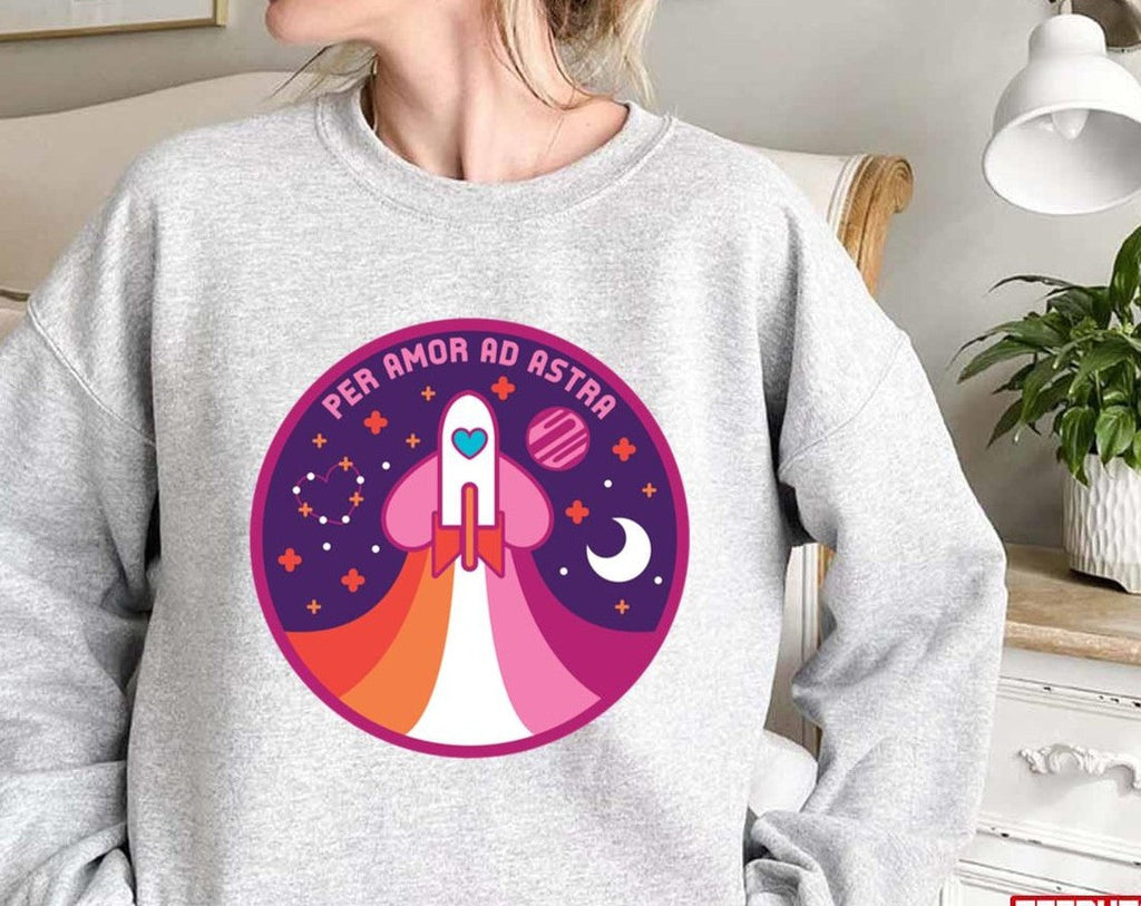 Space Pride Lesbian Flag Unisex Sweatshirt