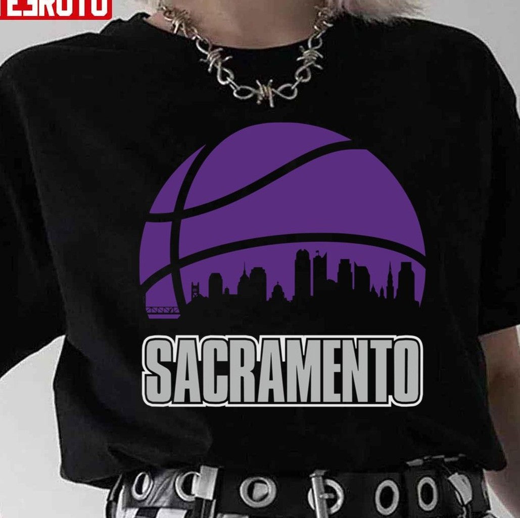 Retro Kings Basketball Sacramento City Skyline Unisex Hoodie