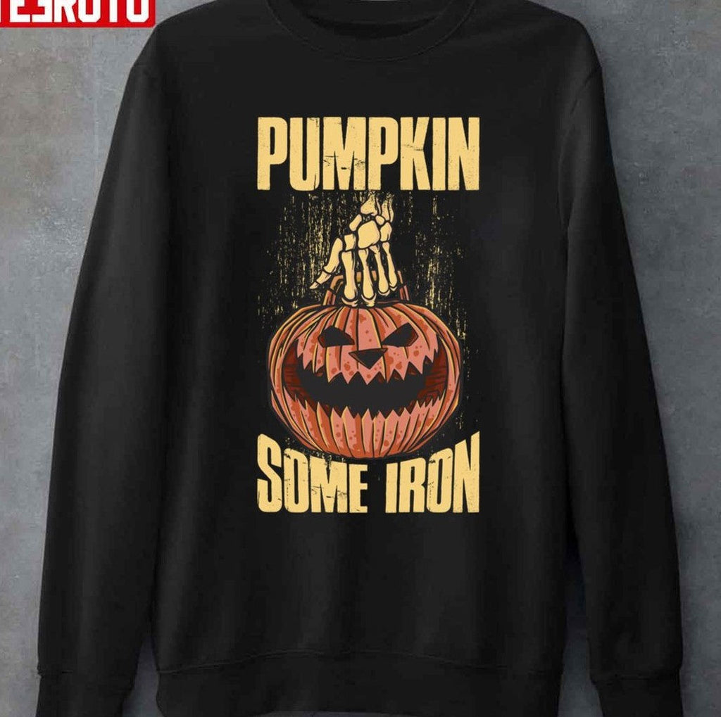 Scary Pumpkin Some Iron Halloween Funny Pumpkin Thanksgiving Unisex T-shirt