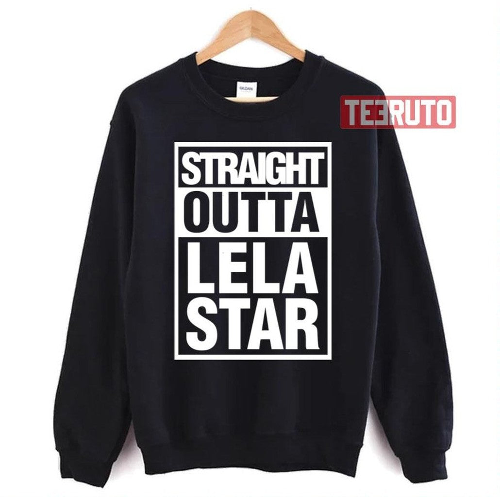Straight Outta Lela Star Black And White Unisex T-Shirt