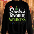 Santas Favorite Waitress Vintage Sweatshirt