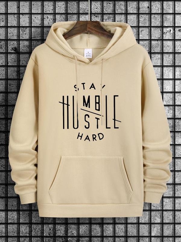 Unisex Men's Essentials Hoodie, Casual Letter Print Sweatshirt, Long Sleeve Pocket Comfortable Hoodies for Fall & Winter Daily Men's WearÂ 