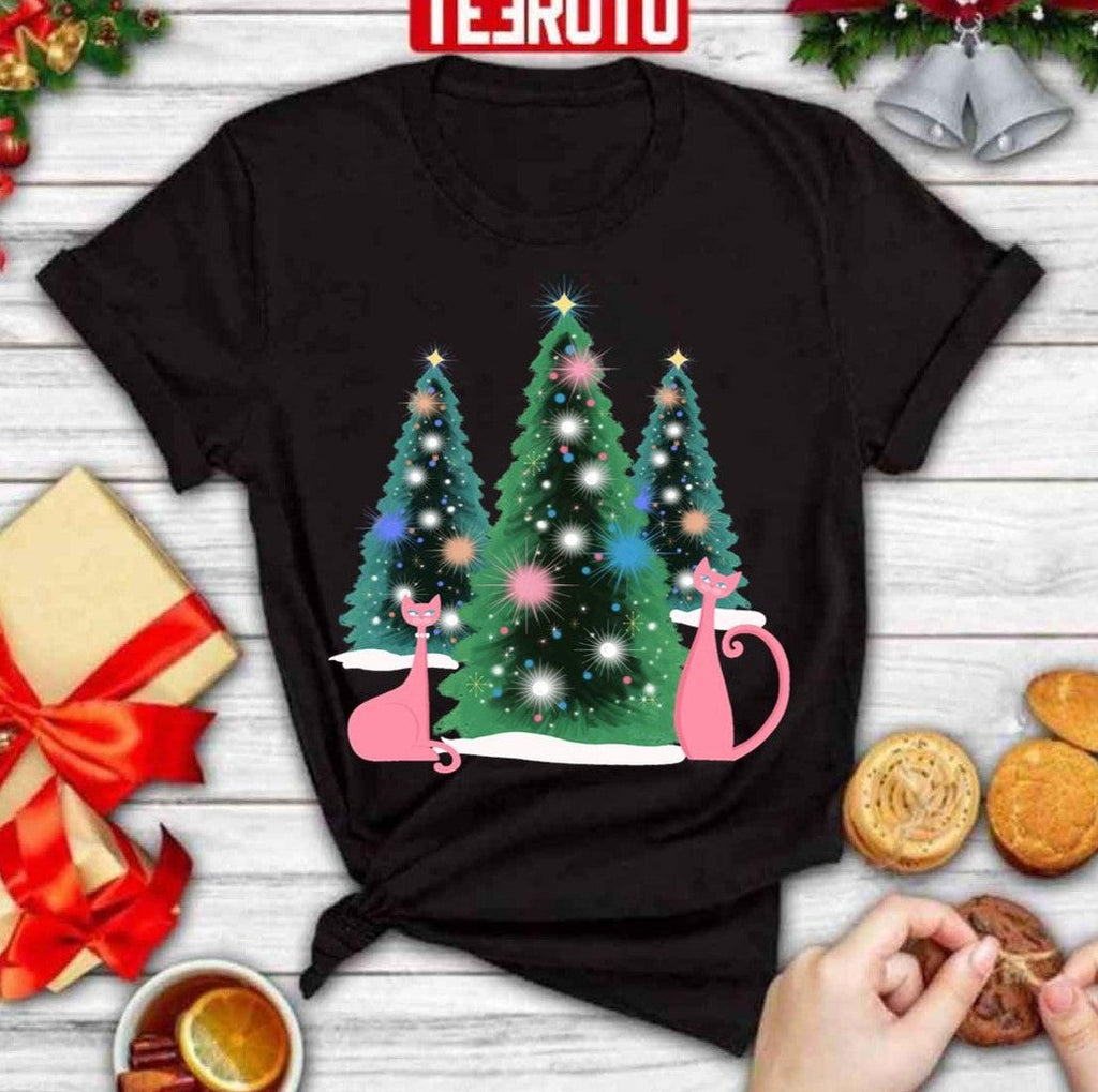 Pink And Perfect Kitty Cats In The Sparkling Snow Unisex Sweatshirt