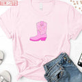 Preppy Pink Cowboy Boot Unisex T-Shirt