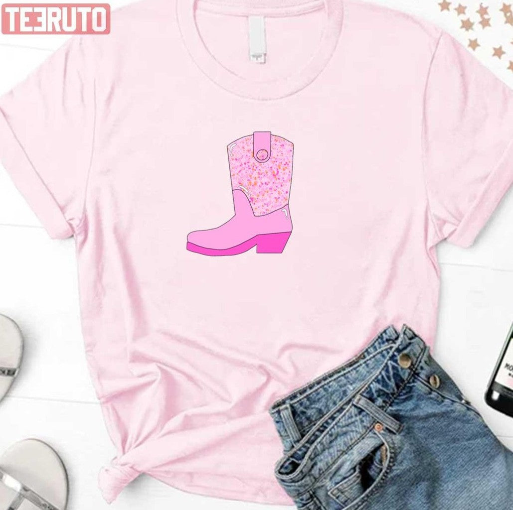 Preppy Pink Cowboy Boot Unisex T-Shirt