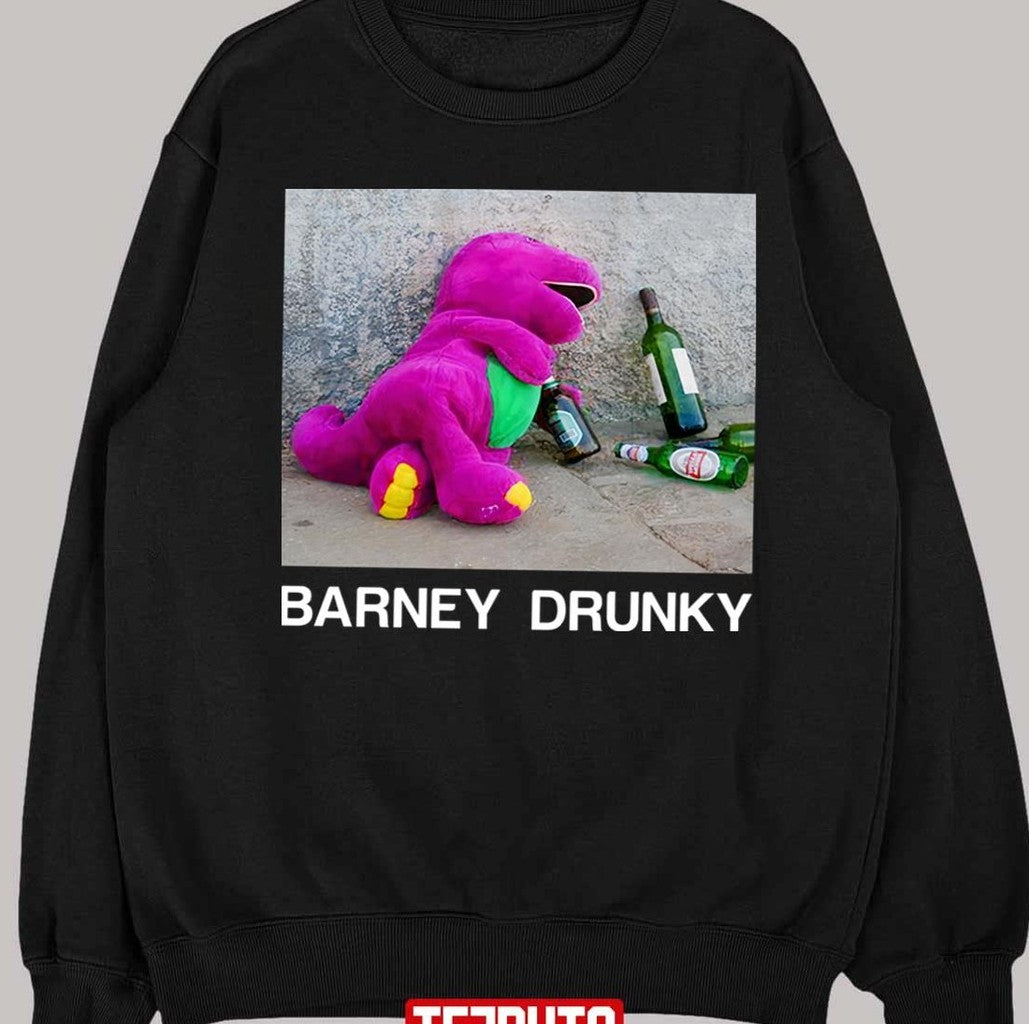 Barney Drunky Wine Bottle The Dinosaur Unisex T-Shirt