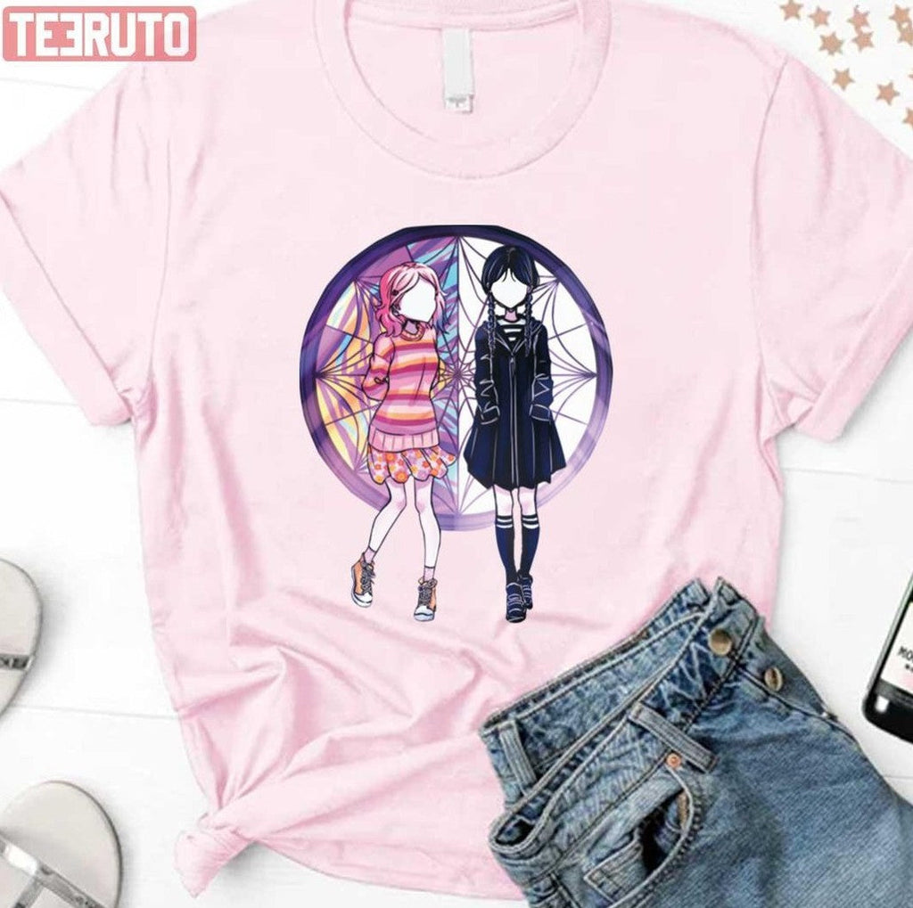 Anime Style Art Of Wednesday And Enid Unisex Sweatshirt