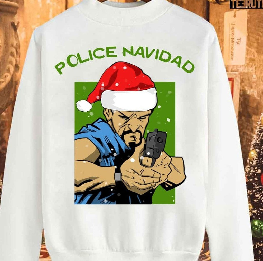 Police Navidad Christmas Tshirt Feliz Navidad Unisex Sweatshirt