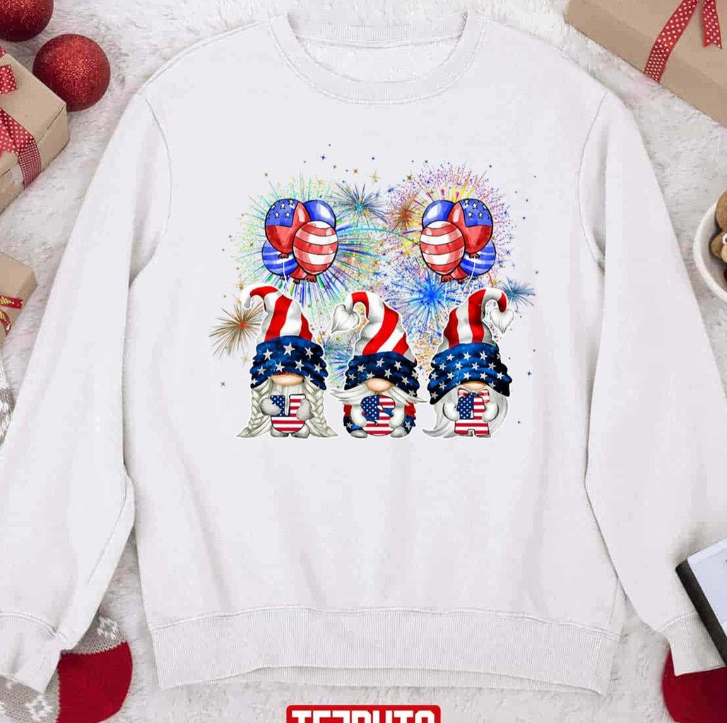 4th Of July Patriotic Gnomes Summer Unisex Sweatshirt