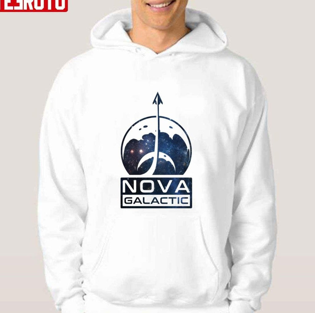 Nova Galactic Logo Clean Galaxy Starfield Unisex Hoodie