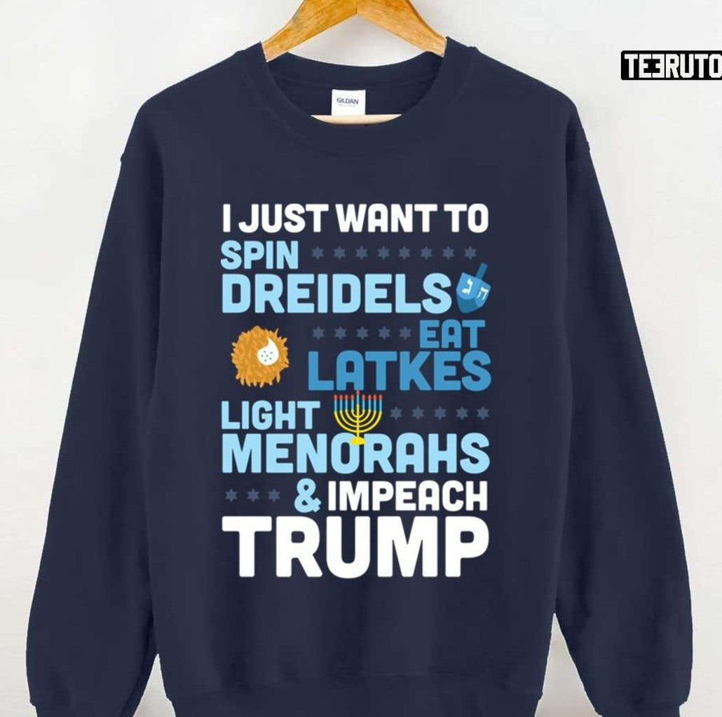Political Hanukkah Impeach Trump For Chanukah Unisex Sweatshirt