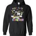 Ride Fast And Live Forever Skeleton Rainbow Biker Hoodie