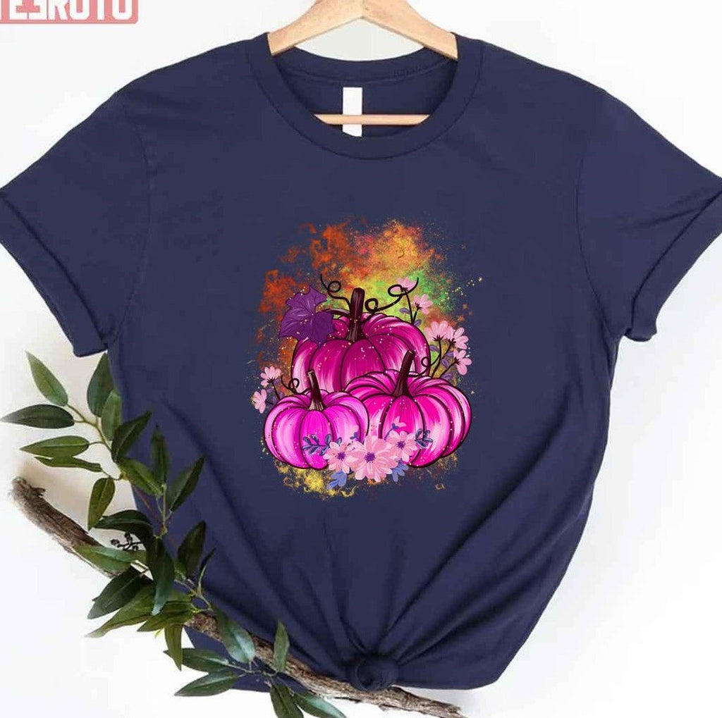 Pink Pumpkin Halloween Artwork Unisex T-Shirt