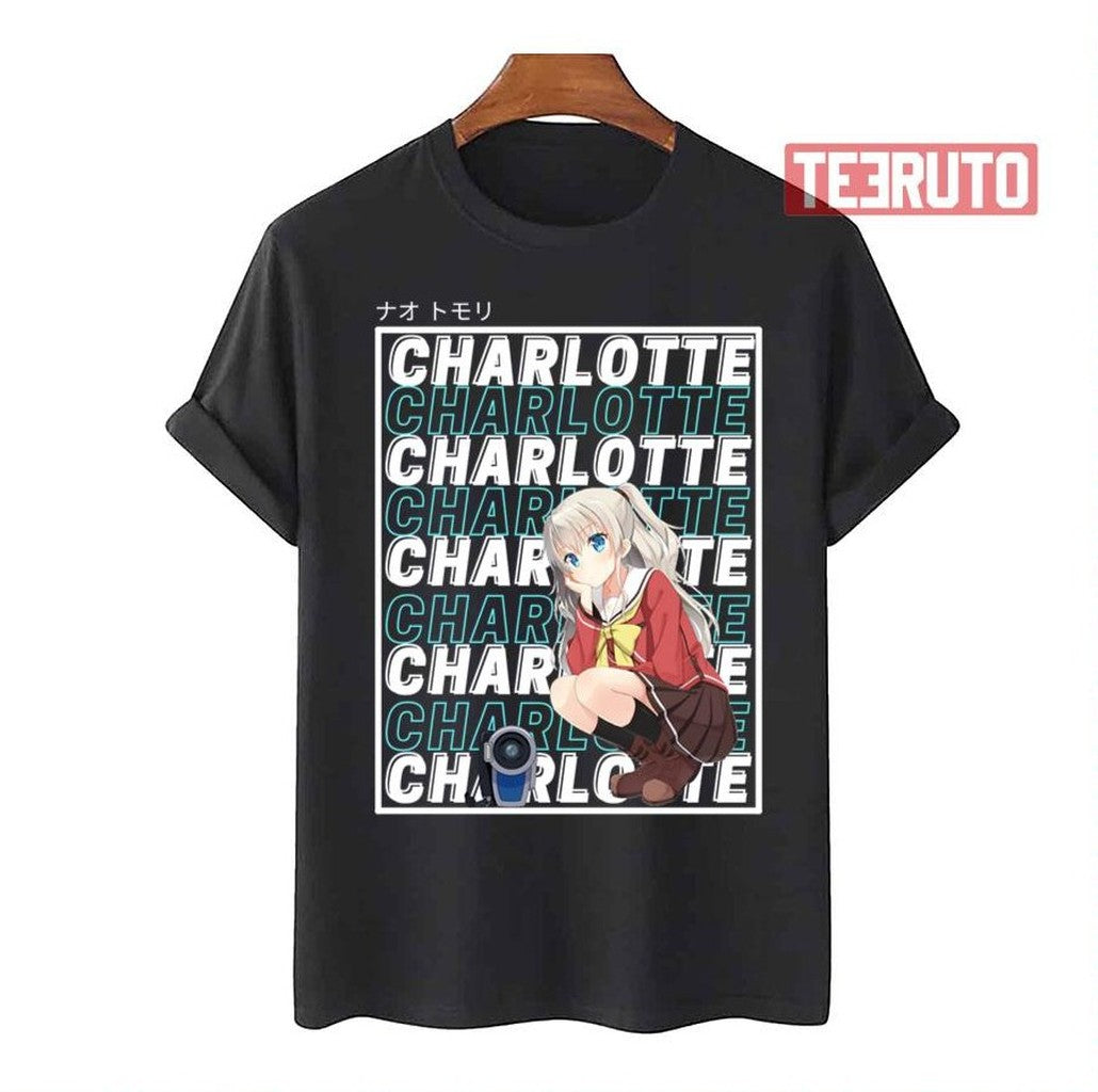 Nao Tomori Text Background Anime Charlotte Unisex T-Shirt