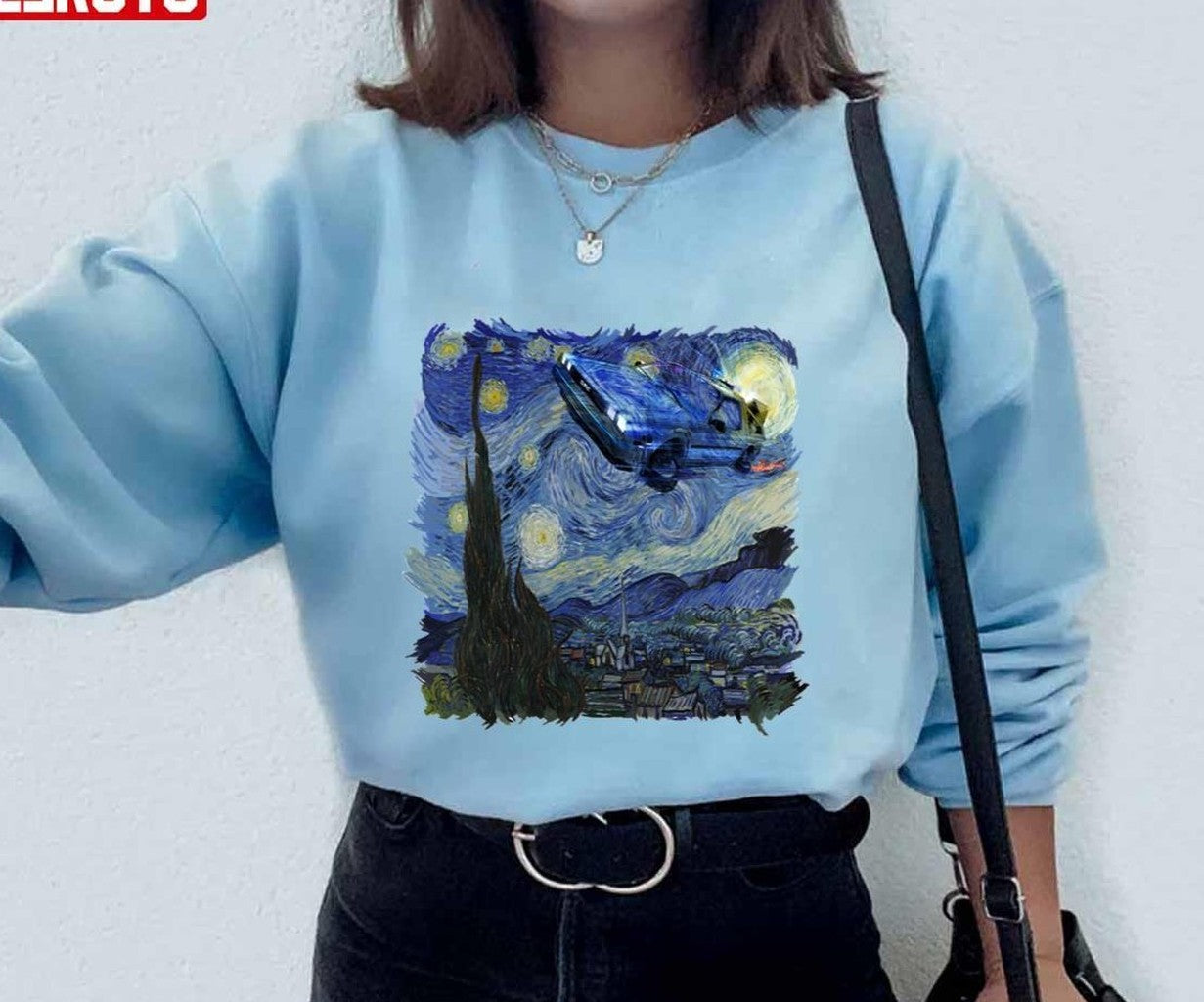 Starry Night Delorean Back To The Future Unisex Hoodie