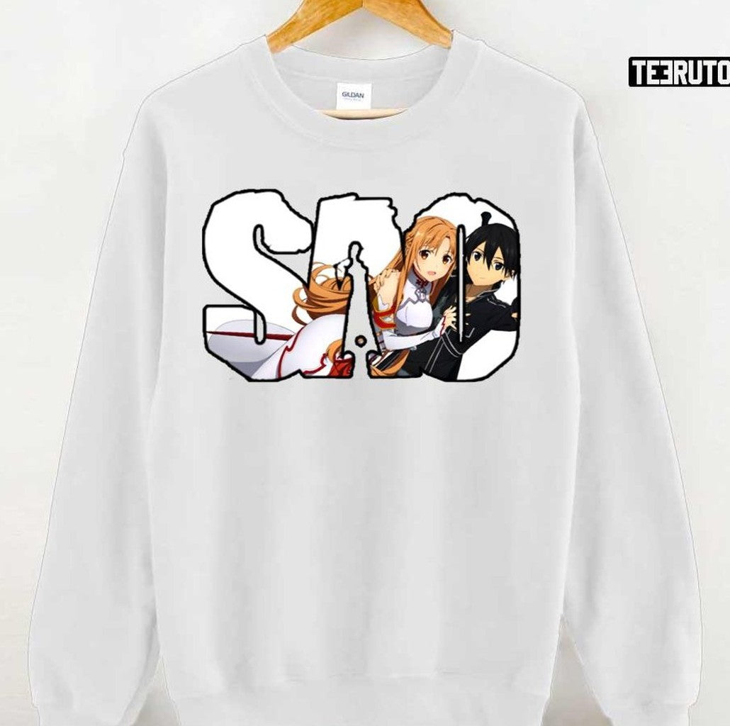Asuna Kirito Sao Sword Art Online Anime Art Unisex Hoodie
