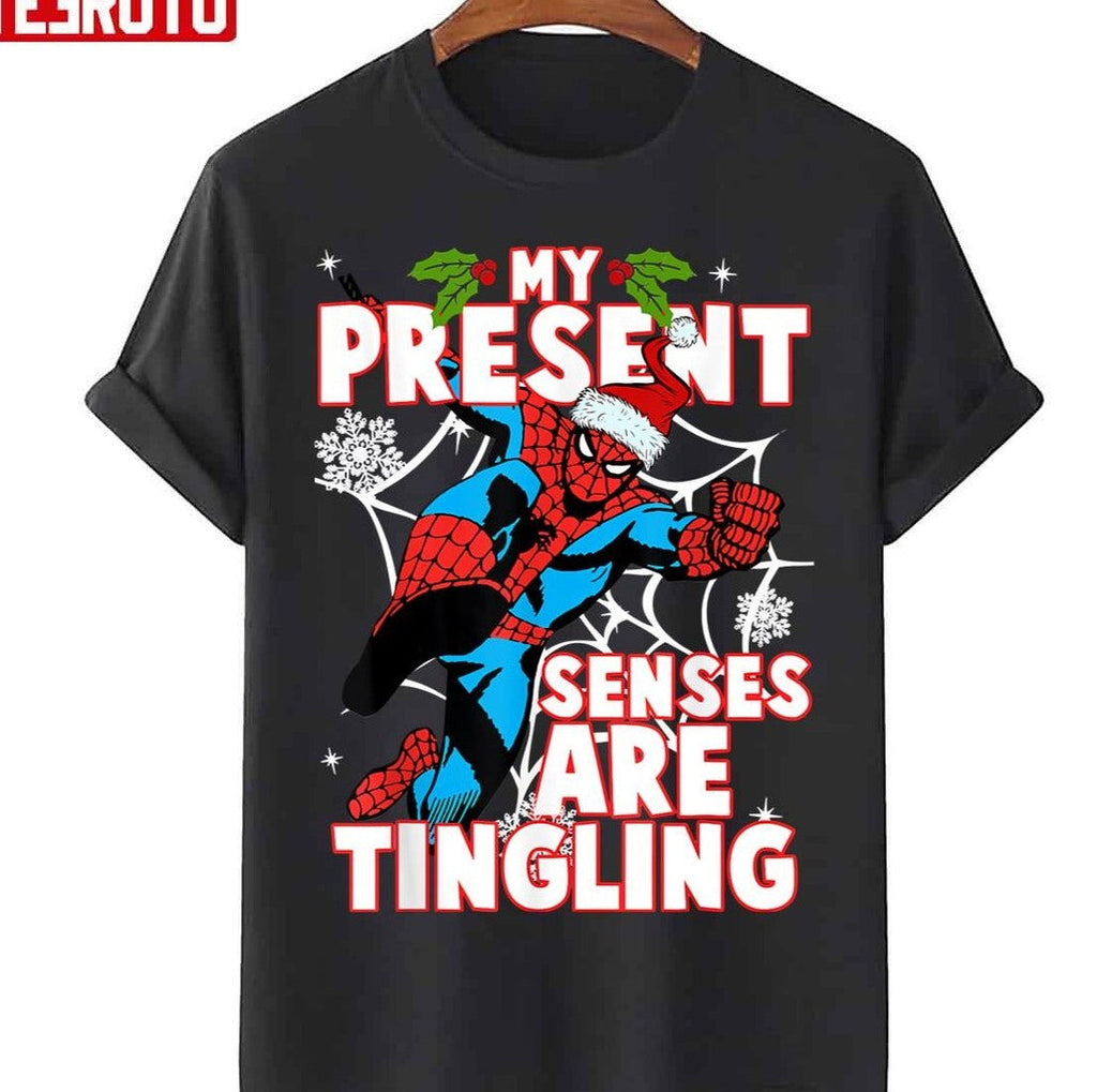 Spider Present Senses Tingling Christmas Unisex T-Shirt