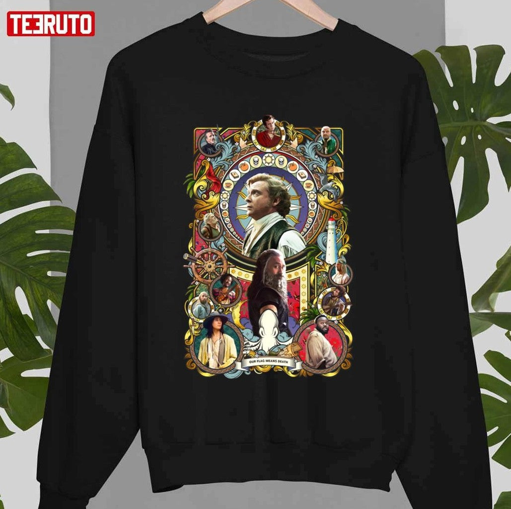 Retro Our Flag Means Death Art Nouveau Unisex T-shirt