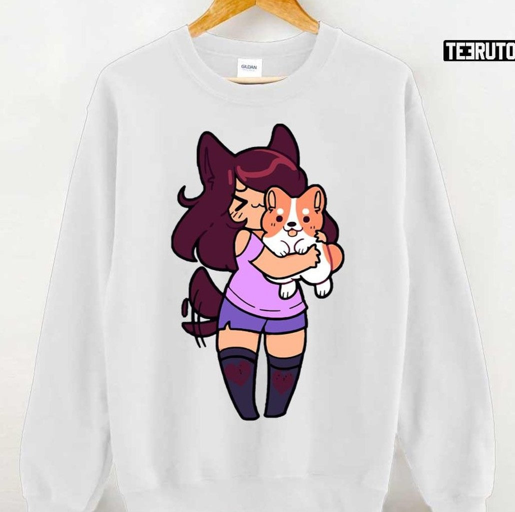 Aphmau Cute With Her Dog Unisex T-Shirt