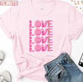 Preppy Love Pink And Gold Unisex T-Shirt